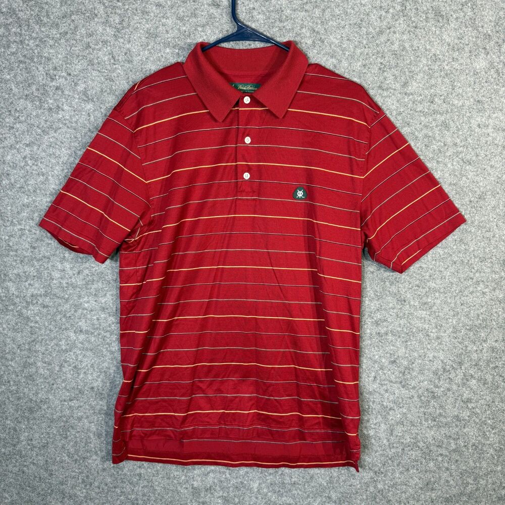 Brooks Brothers Red St Andrew's Links Men's Performance Golf Polo Cotton Size S